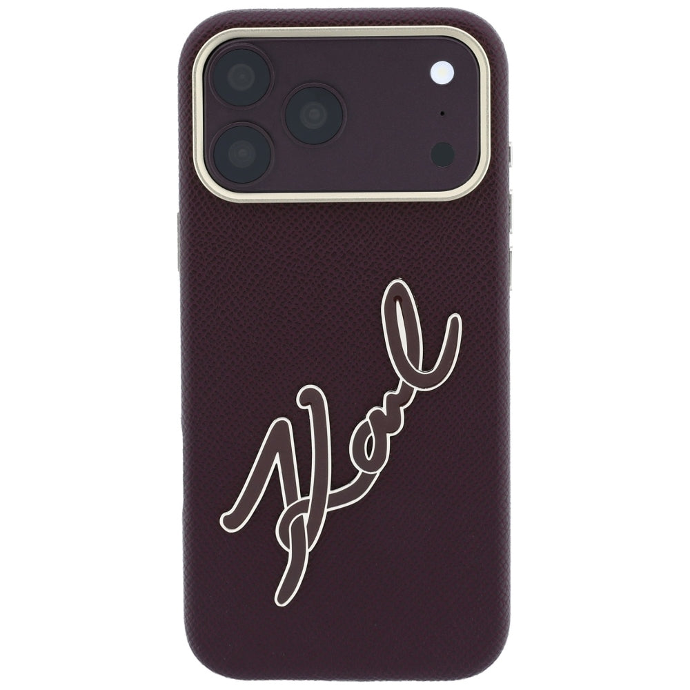 Husa de protectie Karl Lagerfeld compatibil cu iPhone 17 Pro / iPhone 18 Pro, Bordo