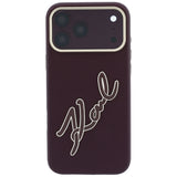 Husa de protectie Karl Lagerfeld compatibil cu iPhone 17 Pro / iPhone 18 Pro, Bordo