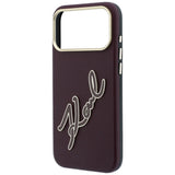 Husa de protectie Karl Lagerfeld compatibil cu iPhone 17 Pro / iPhone 18 Pro, Bordo