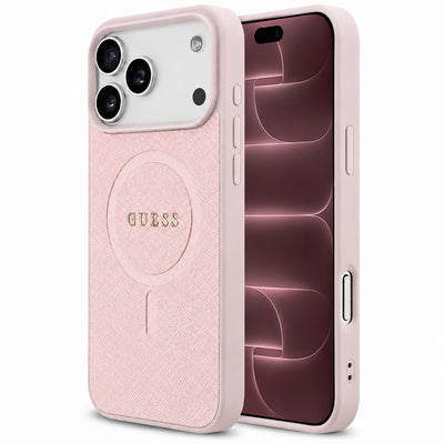 Husa de protectie Guess Saffiano compatibil cu iPhone 18 Pro Max / iPhone 17 Pro Max, Roz