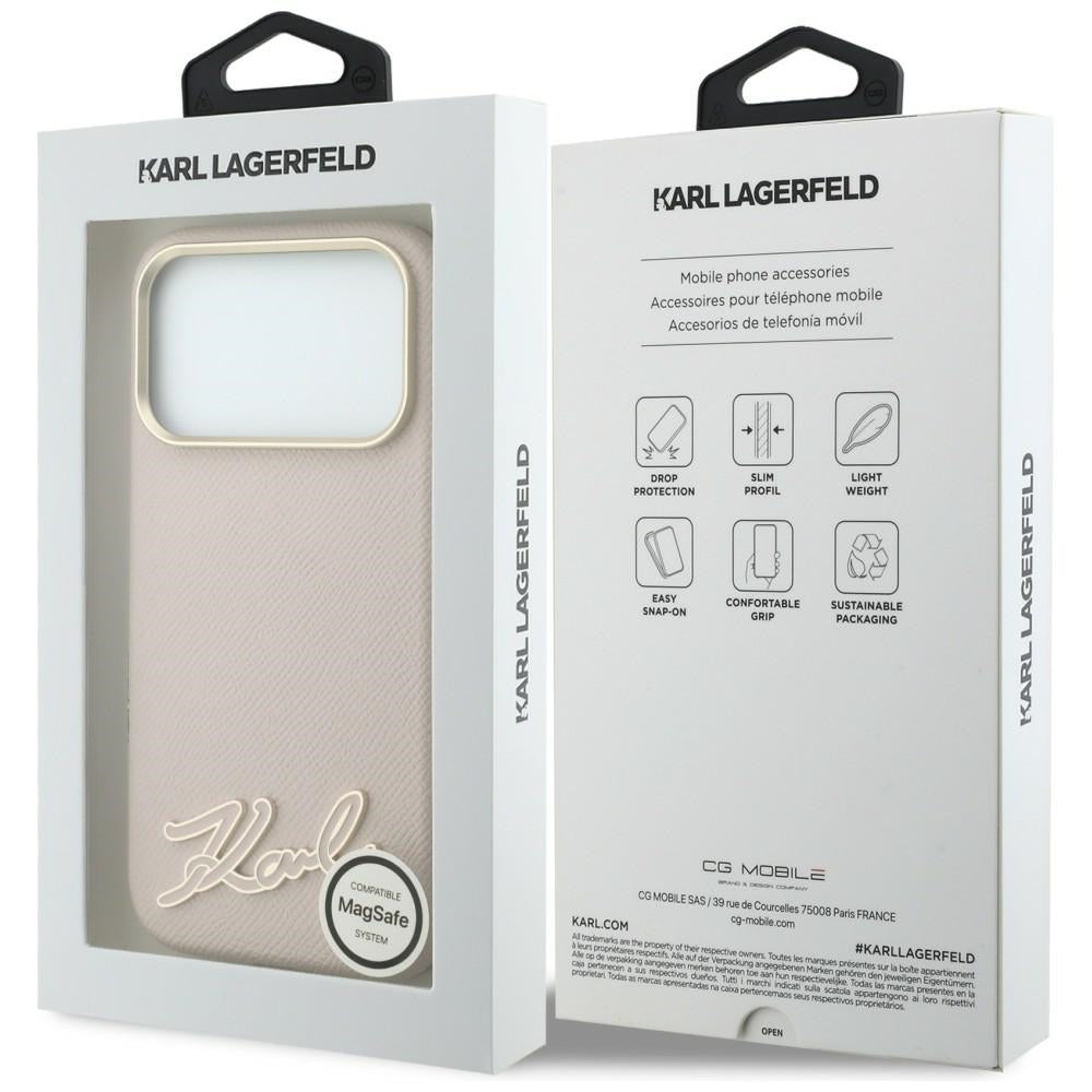 Husa de protectie Karl Lagerfeld compatibil cu iPhone 18 Pro Max / iPhone 17 Pro Max, Roz
