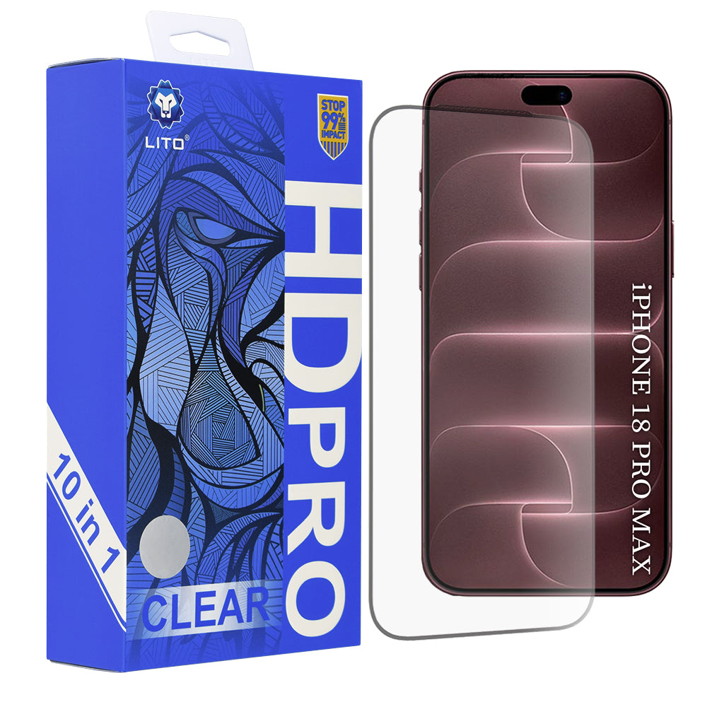 Folie de protectie Lito HD Pro compatibil cu iPhone 17 Pro Max / iPhone 18 Pro Max, Negru