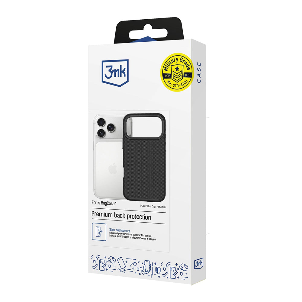 Husa de protectie 3mk Fortis MagCase compatibil cu iPhone 17 Pro Max / iPhone 18 Pro Max, Negru