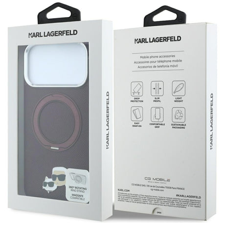 Husa de protectie Karl Lagerfeld compatibil cu iPhone 17 Pro Max / iPhone 18 Pro Max, Bordo