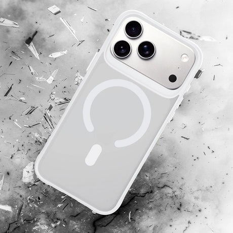 Husa de protectie 3mk Smoke MagCase compatibil cu iPhone 17 Pro / iPhone 18 Pro, Alb