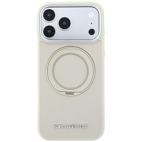 Husa de protectie Karl Lagerfeld Saffiano compatibil cu iPhone 18 Pro Max / iPhone 17 Pro Max, Bej