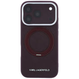 Husa de protectie Karl Lagerfeld Saffiano compatibil cu iPhone 17 Pro / iPhone 18 Pro, Bordo