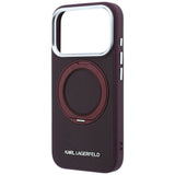 Husa de protectie Karl Lagerfeld Saffiano compatibil cu iPhone 17 Pro / iPhone 18 Pro, Bordo