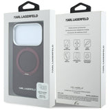 Husa de protectie Karl Lagerfeld Saffiano compatibil cu iPhone 17 Pro / iPhone 18 Pro, Bordo
