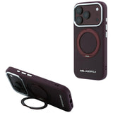 Husa de protectie Karl Lagerfeld Saffiano compatibil cu iPhone 17 Pro / iPhone 18 Pro, Bordo