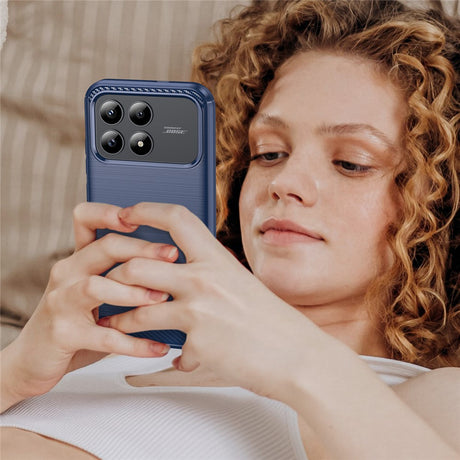 Techsuit Carbon Silicone védőtok Xiaomi Poco F9 Pro készülékhez, kék