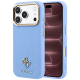 Husa de protectie Guess Saffiano compatibil cu iPhone 18 Pro Max / iPhone 17 Pro Max, Albastru