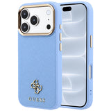 Husa de protectie Guess Saffiano Small 4G compatibil cu iPhone 18 Pro / iPhone 17 Pro, Albastru
