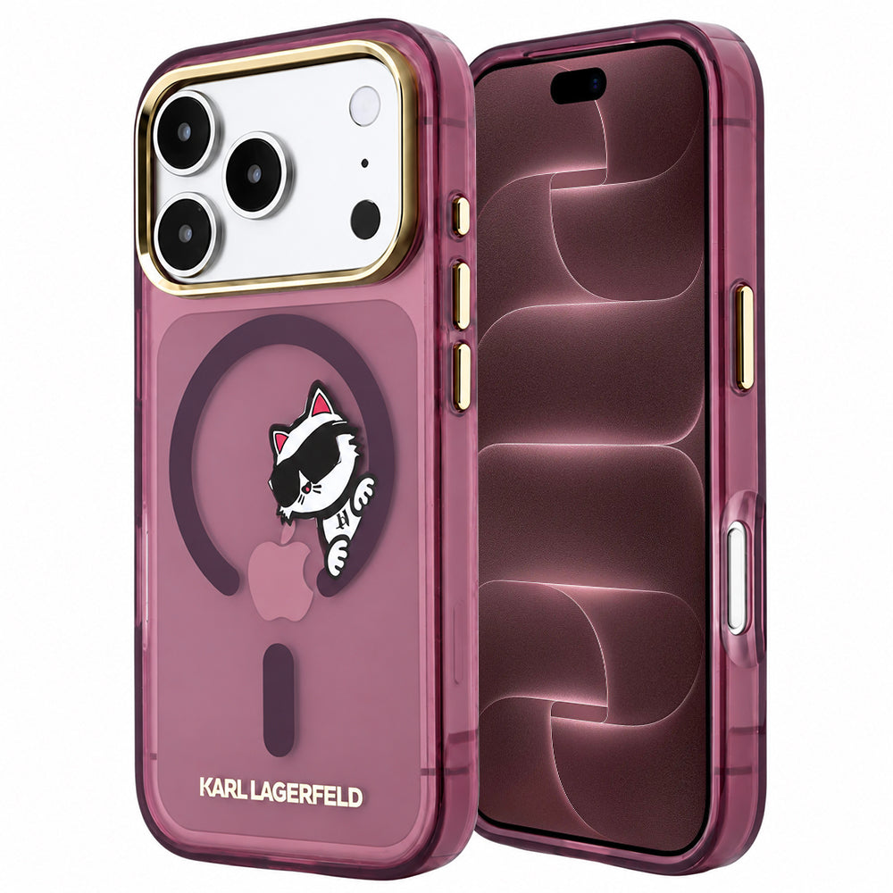 Husa de protectie Karl Lagerfeld compatibil cu iPhone 17 Pro Max / iPhone 18 Pro Max, Roșu Inchis