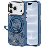 Husa de protectie Guess Ring Stand 360 compatibil cu iPhone 18 Pro / iPhone 17 Pro, Albastru