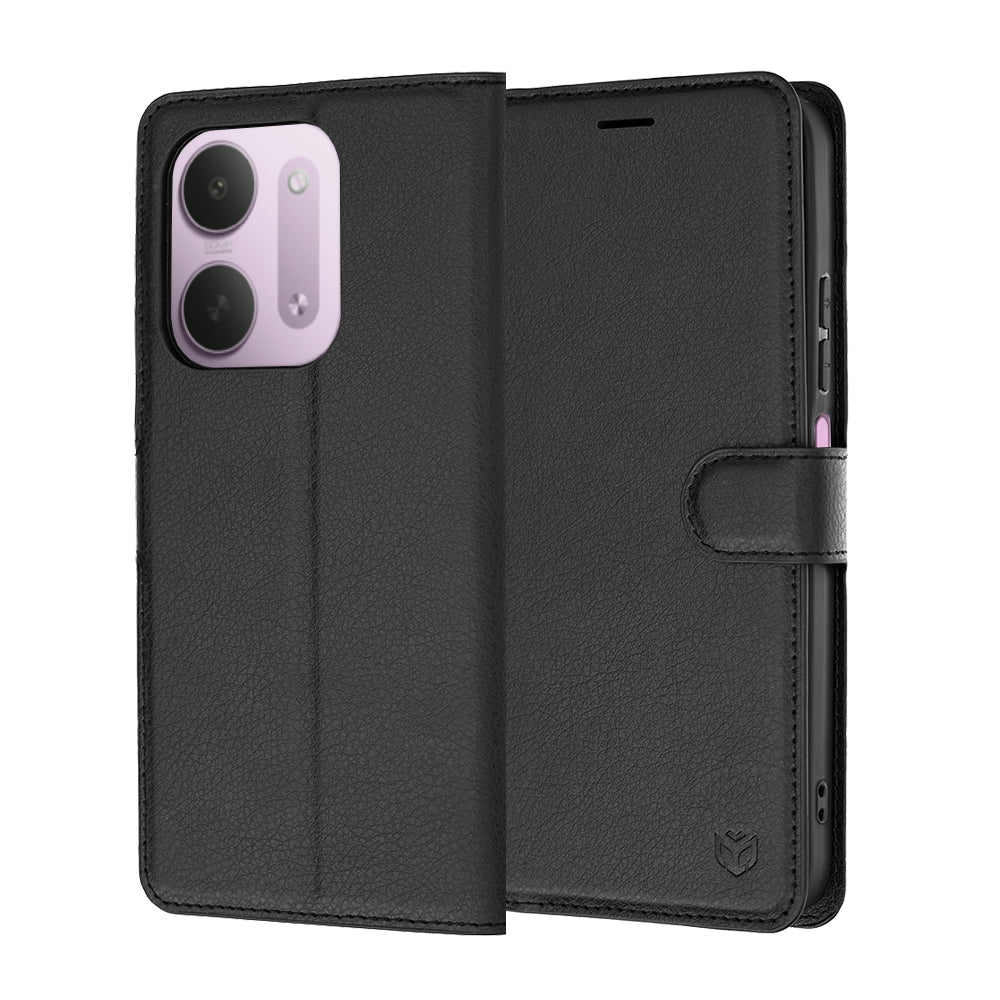 Husa de protectie Techsuit Leather Folio compatibil cu Xiaomi Redmi 17C 5G, Negru