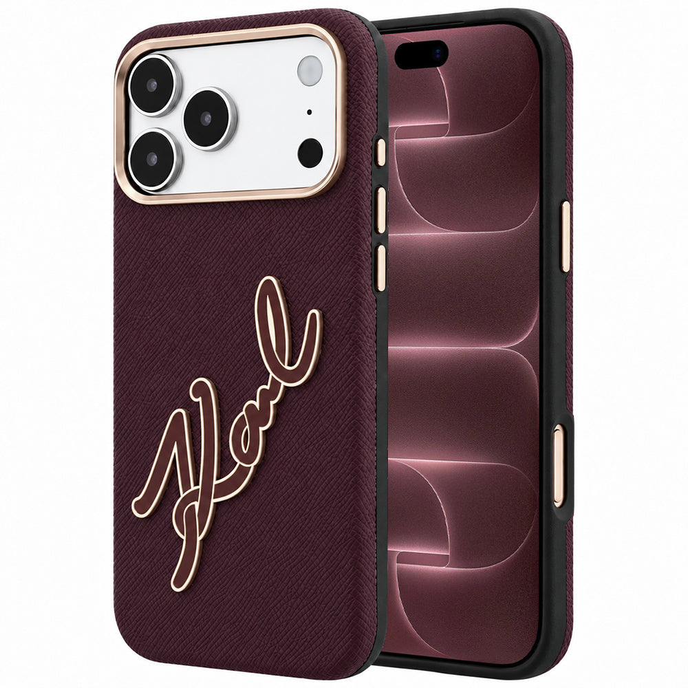 Husa de protectie Karl Lagerfeld compatibil cu iPhone 17 Pro Max / iPhone 18 Pro Max, Bordo