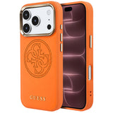 Husa de protectie Guess Leather Perforated 4G MagSafe compatibil cu iPhone 17 Pro Max / iPhone 18 Pro Max, Portocaliu
