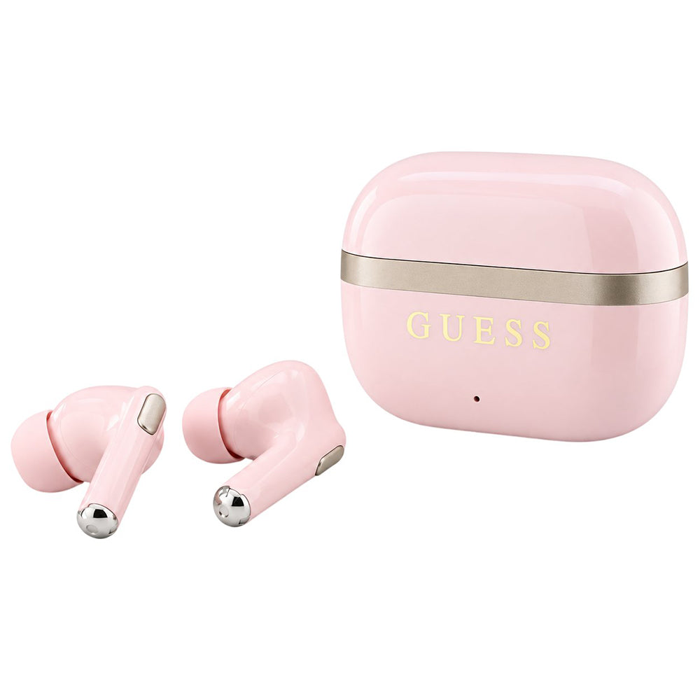 Casti In-ear, BT, TWS - Guess Glossy Gold Line Classic (GUTWSN2HGGSP) - Pink