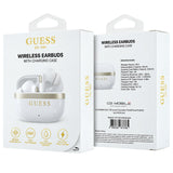 Casti In-ear, BT, TWS - Guess Glossy Gold Line Classic (GUTWSN2HGGSH) - White