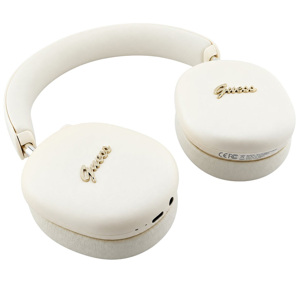 Casti Wireless Guess Metal Script Logo (GUBHP10HMBSE), BT 5.4, ENC, Bej