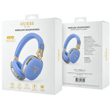 Casti Wireless Guess Grained Triangle Logo (GUBHP72PGTCSB), Bluetooth ENC, Albastru