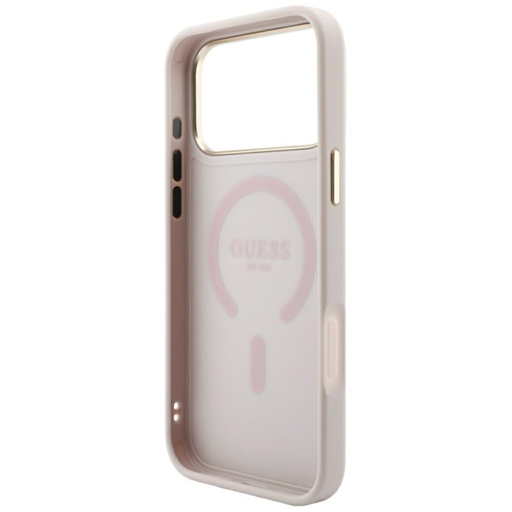 Husa de protectie Guess 4G Embossed Ring compatibil cu iPhone 18 Pro / iPhone 17 Pro, Roz
