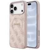 Husa de protectie Guess 4G Embossed Ring compatibil cu iPhone 18 Pro / iPhone 17 Pro, Roz