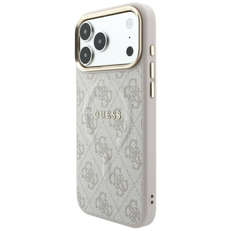 Husa de protectie Guess 4G Embossed Ring compatibil cu iPhone 18 Pro / iPhone 17 Pro, Roz
