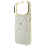 Husa de protectie Guess Saffiano compatibil cu iPhone 18 Pro / iPhone 17 Pro, Bej