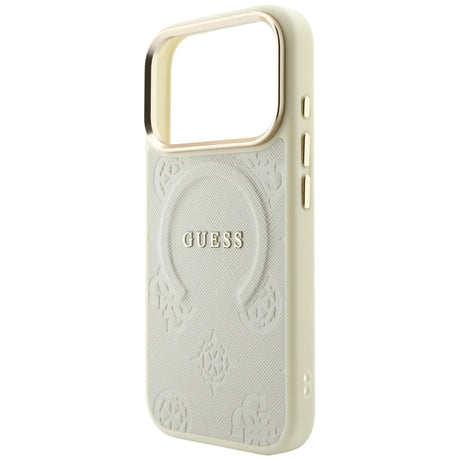 Husa de protectie Guess Saffiano compatibil cu iPhone 18 Pro / iPhone 17 Pro, Bej