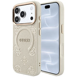 Husa de protectie Guess Saffiano compatibil cu iPhone 18 Pro / iPhone 17 Pro, Bej