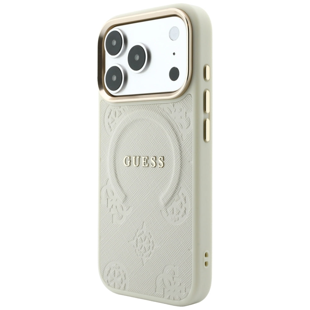 Husa de protectie Guess Saffiano compatibil cu iPhone 18 Pro / iPhone 17 Pro, Bej