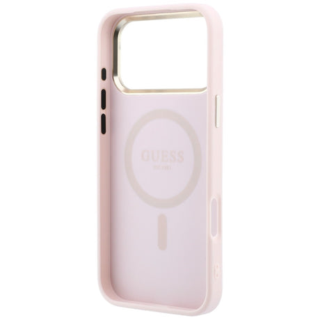 Husa de protectie Guess Saffiano Small 4G compatibil cu iPhone 18 Pro / iPhone 17 Pro, Roz