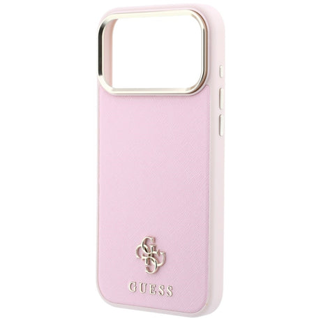 Husa de protectie Guess Saffiano Small 4G compatibil cu iPhone 18 Pro / iPhone 17 Pro, Roz