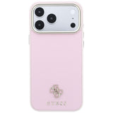 Husa de protectie Guess Saffiano Small 4G compatibil cu iPhone 18 Pro / iPhone 17 Pro, Roz