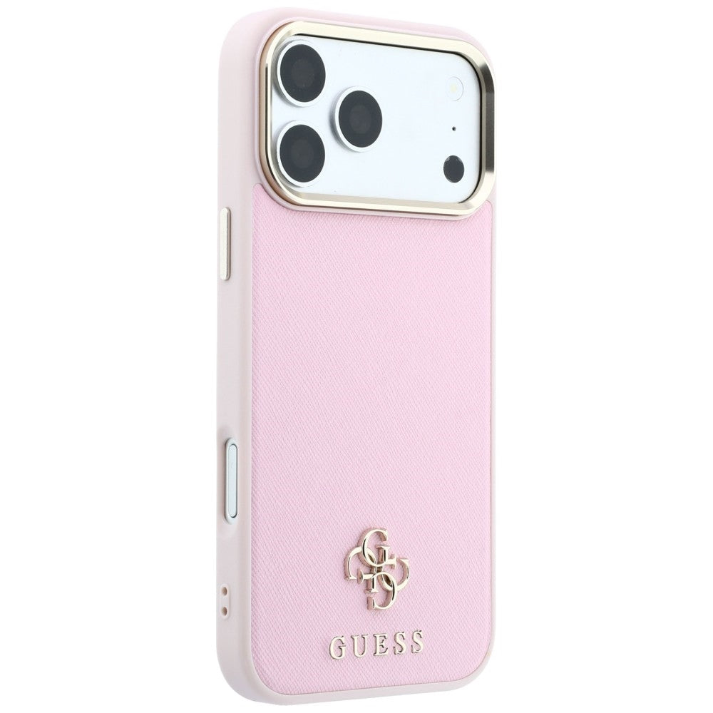 Husa de protectie Guess Saffiano Small 4G compatibil cu iPhone 18 Pro / iPhone 17 Pro, Roz