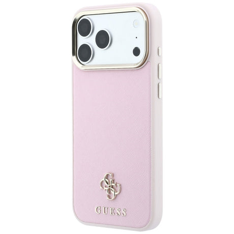 Husa de protectie Guess Saffiano Small 4G compatibil cu iPhone 18 Pro / iPhone 17 Pro, Roz