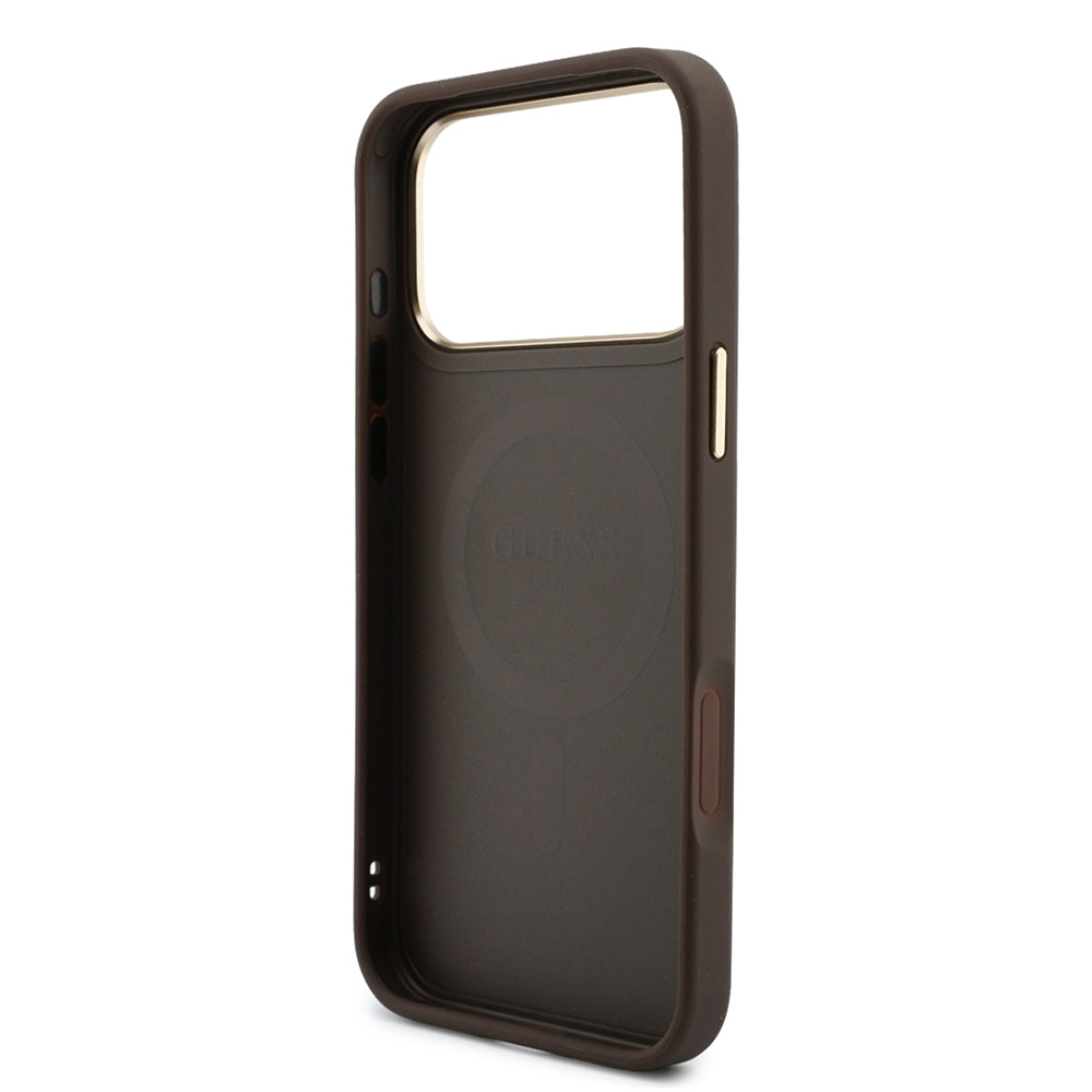 Husa de protectie Guess Hardcase 4G compatibil cu iPhone 18 Pro Max / iPhone 17 Pro Max, Maro