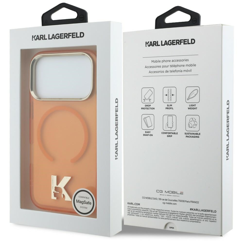 Husa de protectie Karl Lagerfeld compatibil cu iPhone 17 Pro / iPhone 18 Pro, Portocaliu