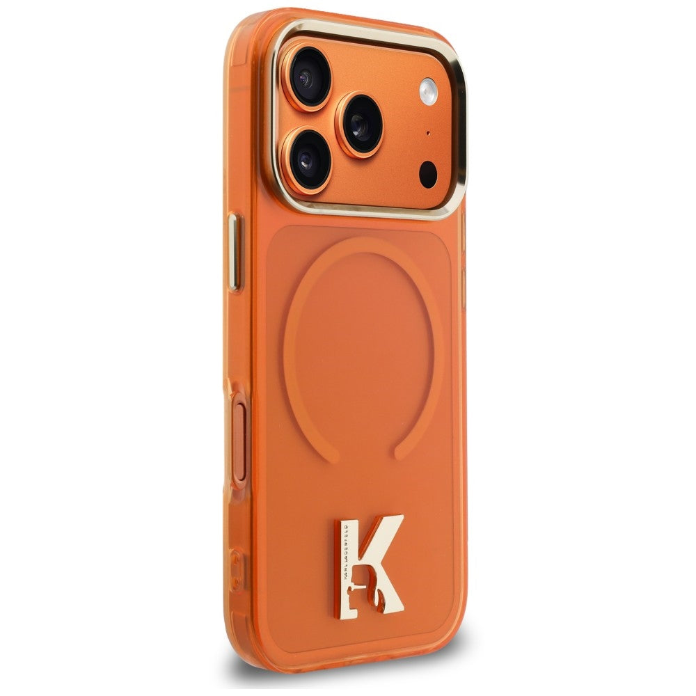 Husa de protectie Karl Lagerfeld compatibil cu iPhone 17 Pro Max / iPhone 18 Pro Max, Portocaliu