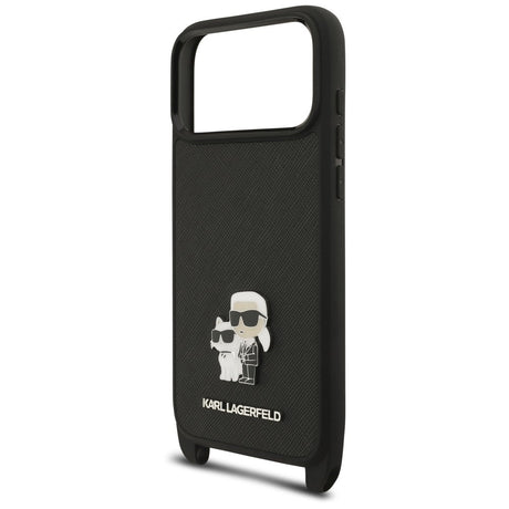 Husa de protectie Karl Lagerfeld Saffiano compatibil cu iPhone 18 Pro / iPhone 17 Pro, Negru
