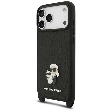 Husa de protectie Karl Lagerfeld Saffiano compatibil cu iPhone 17 Pro Max / iPhone 18 Pro Max, Negru