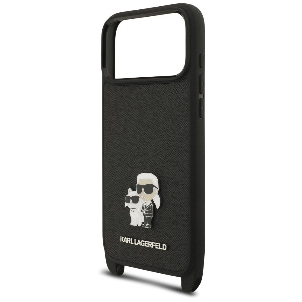 Husa de protectie Karl Lagerfeld Saffiano compatibil cu iPhone 17 Pro Max / iPhone 18 Pro Max, Negru