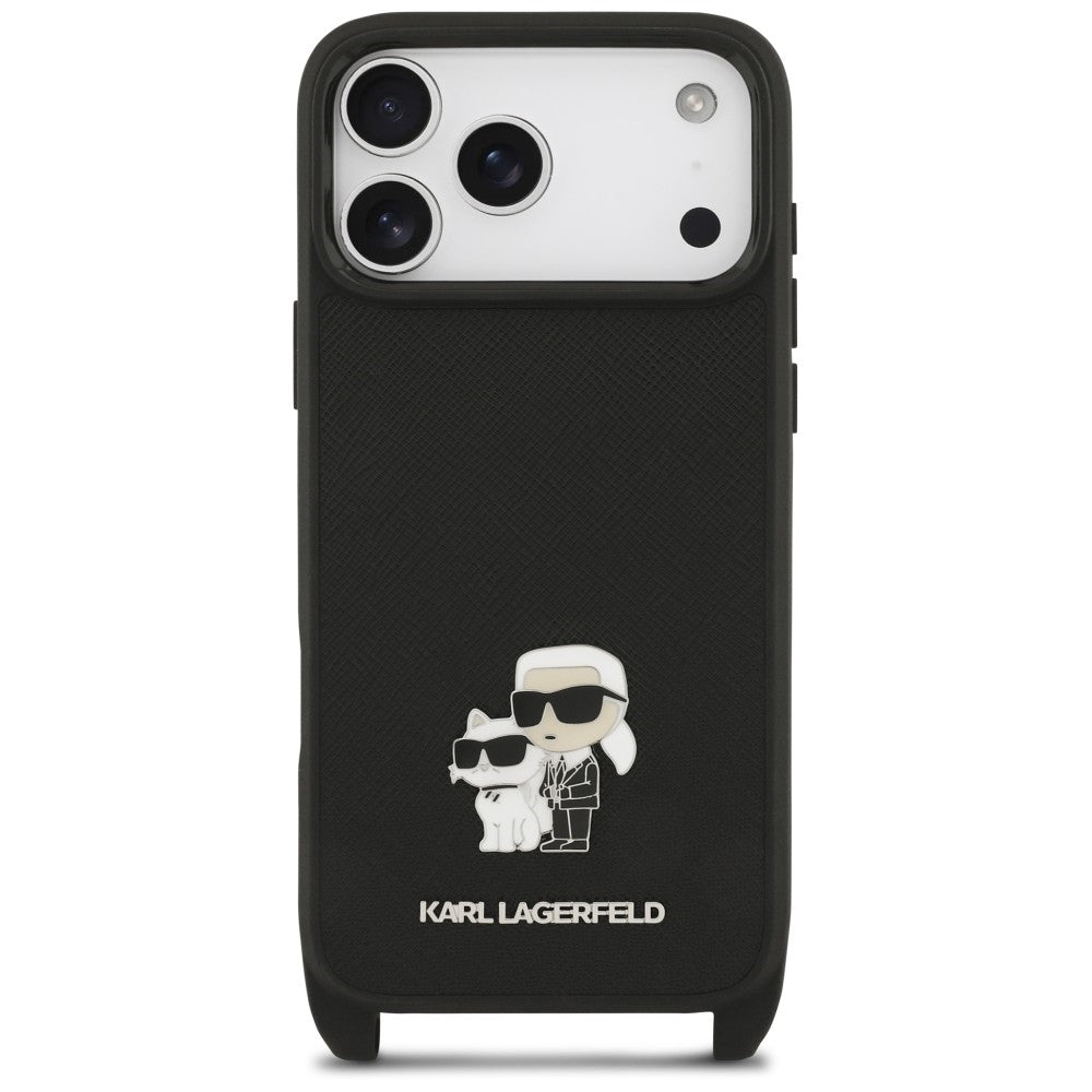 Husa de protectie Karl Lagerfeld Saffiano compatibil cu iPhone 17 Pro Max / iPhone 18 Pro Max, Negru