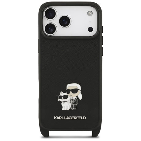 Husa de protectie Karl Lagerfeld Saffiano compatibil cu iPhone 17 Pro Max / iPhone 18 Pro Max, Negru