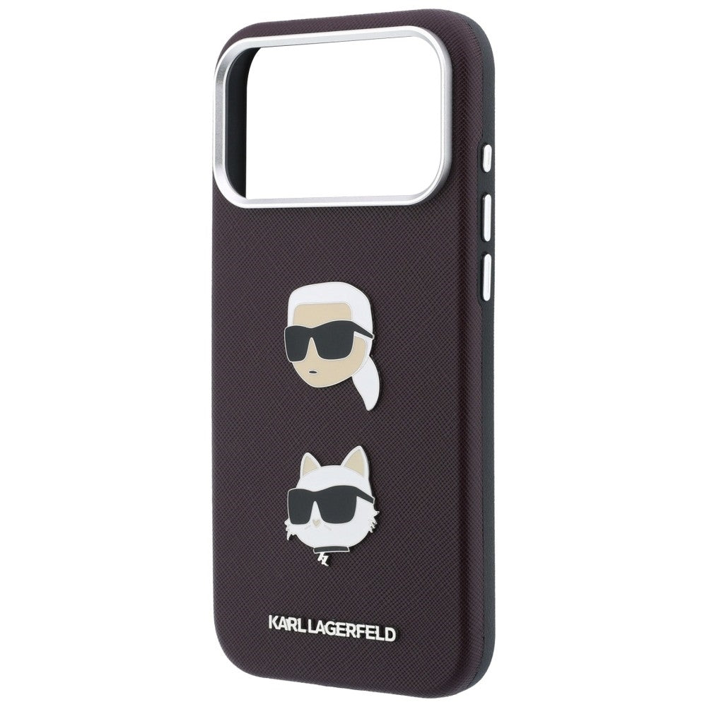 Husa de protectie Karl Lagerfeld Saffiano compatibil cu iPhone 17 Pro Max / iPhone 18 Pro Max, Bordo