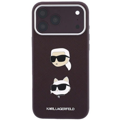 Husa de protectie Karl Lagerfeld Saffiano compatibil cu iPhone 17 Pro Max / iPhone 18 Pro Max, Bordo