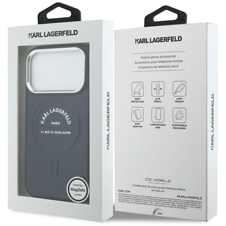 Husa de protectie Karl Lagerfeld compatibil cu iPhone 18 Pro / iPhone 17 Pro, Albastru