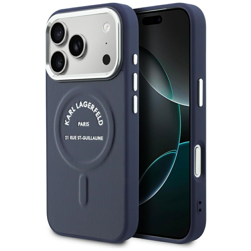 Husa de protectie Karl Lagerfeld compatibil cu iPhone 18 Pro / iPhone 17 Pro, Albastru